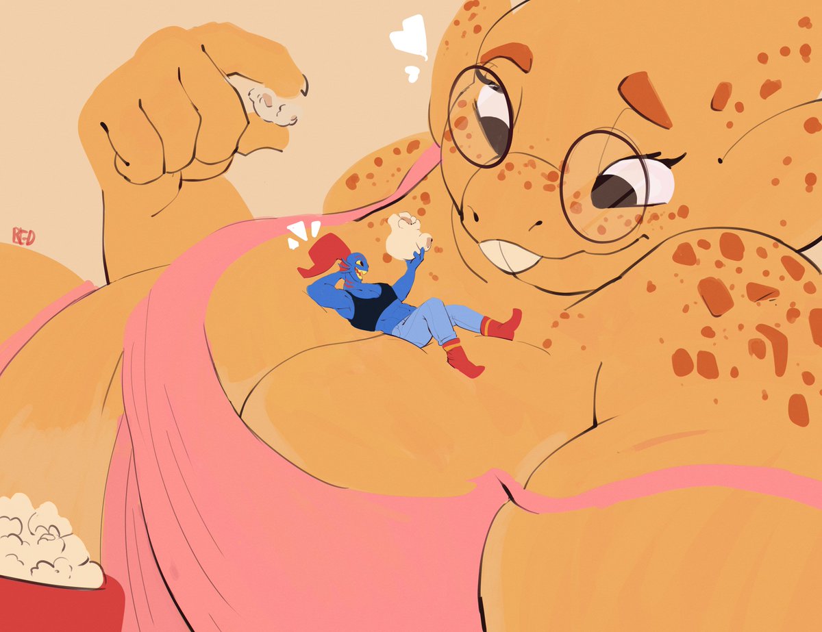Small wife, big wife :)

Flat color Alphys comm!