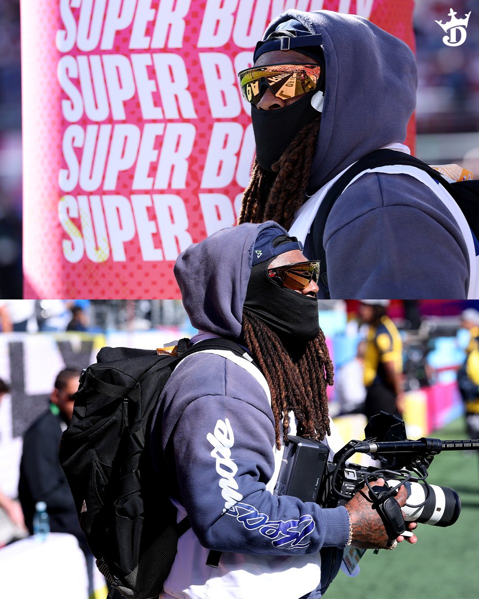 Marshawn Lynch has arrived at the Super Bowl - just in a different role this time, with a camera in hand 📸

Big day for Beast Mode 🔥