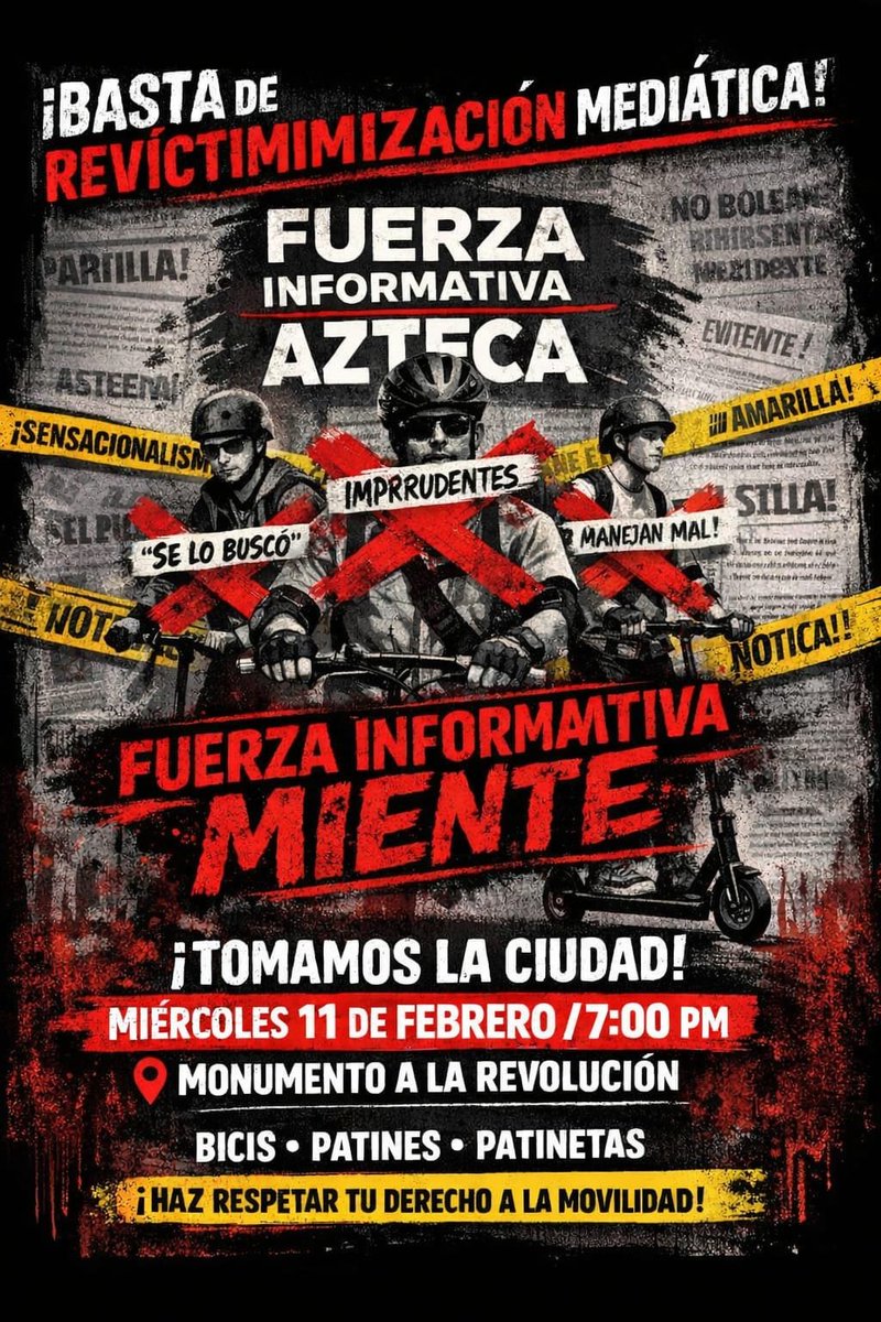 No somos parte de ningún partido político, somos comunidad, ciudadanos que buscamos y hacemos la diferencia en movilidad sin perjudicar a terceros, por qué tenemos el derecho de ocupar la via y hacer un cambio en el entorno 🌿🌳🚲🦽🛴🛼🛹 nos vemos este #Miercoles #periodismo