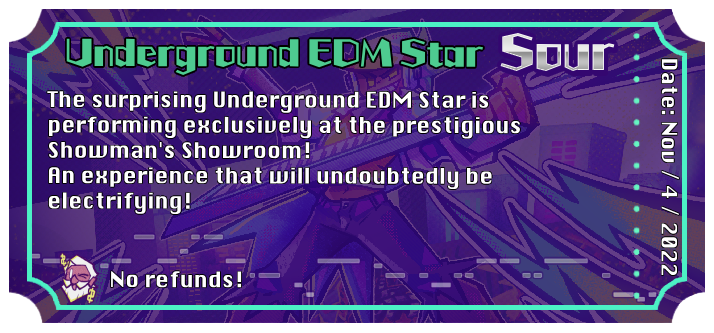 "Tickets for the Sweet and Sour concerts! They'll even be on the same day!!!"  

I just made a small spelling correction for this  

#fnf #fridaynightfunkin #FlavorRave