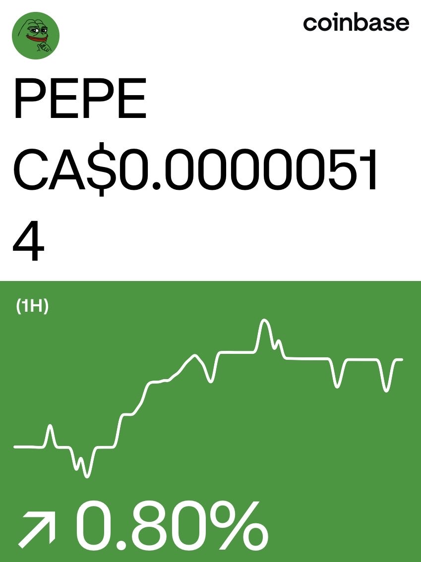 Pepe on @Coinbase: coinbase.com/price/pepe?utm…