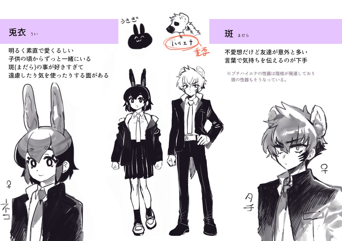 胸が小さめだったり無乳だったりするボーイッシュ女(ふたなりやディックガールやブチハイエナと同じように男性器ではないが突起物がある女性器含む)を描くアカウントです。 