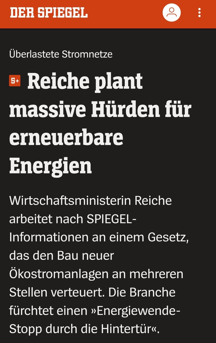 Man will unabhängig von fossilen Energien werden - was ist zu tun?
1. Erneuerbare ausbauen (läuft)
2. Speicher ausbauen (läuft)
3. Netze ausbauen (läuft nicht)
Was macht Frau Reiche? Netze ausbauen? Nein: 1. &amp; 2. abwürgen!