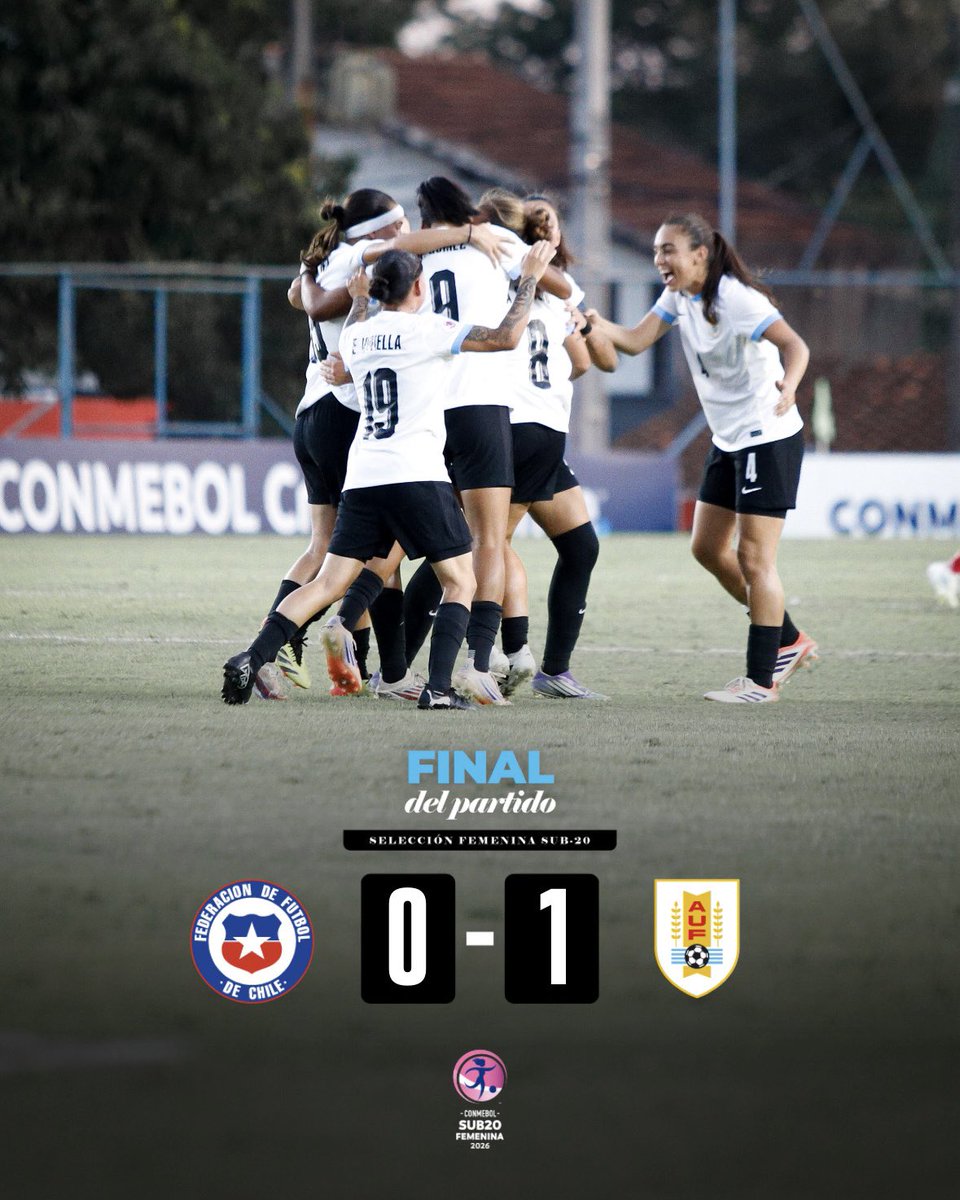 AUFfemenino's tweet image. 😍 ¡𝗚𝗔𝗡𝗢́ 𝗨𝗥𝗨𝗚𝗨𝗔𝗬!

Chile 🇨🇱 0-1 🇺🇾 Uruguay

⚽️ 72' Antonella Cordero

📌 CONMEBOL Sub-20 Femenina

#ElEquipoQueNosUne