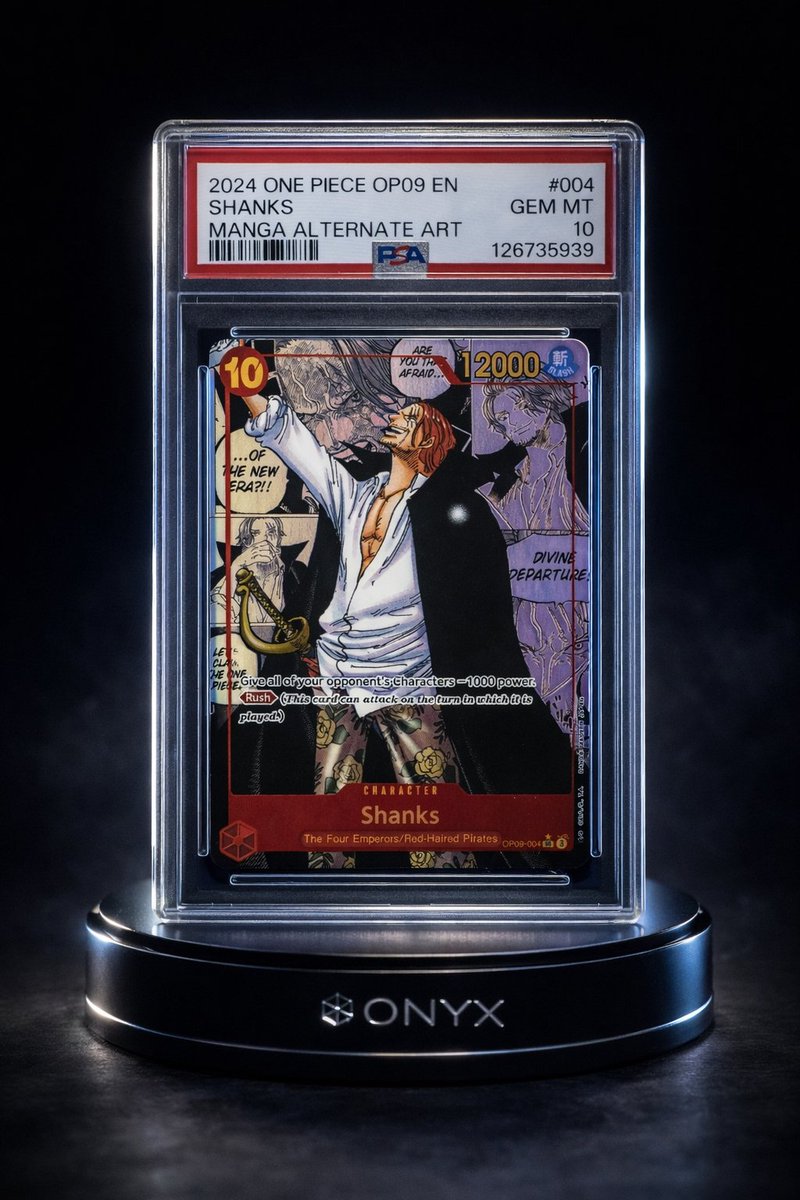 Monday just got a whole lot more "Emperor" energy. ⚔️🔥

We’re kicking off the week with absolute heat in the shop: OP-09 Manga Shanks (PSA 10) has officially been loaded into the $100 Claw Machine! 🏴‍☠️💎

Who’s walking out with the Holy Grail today?