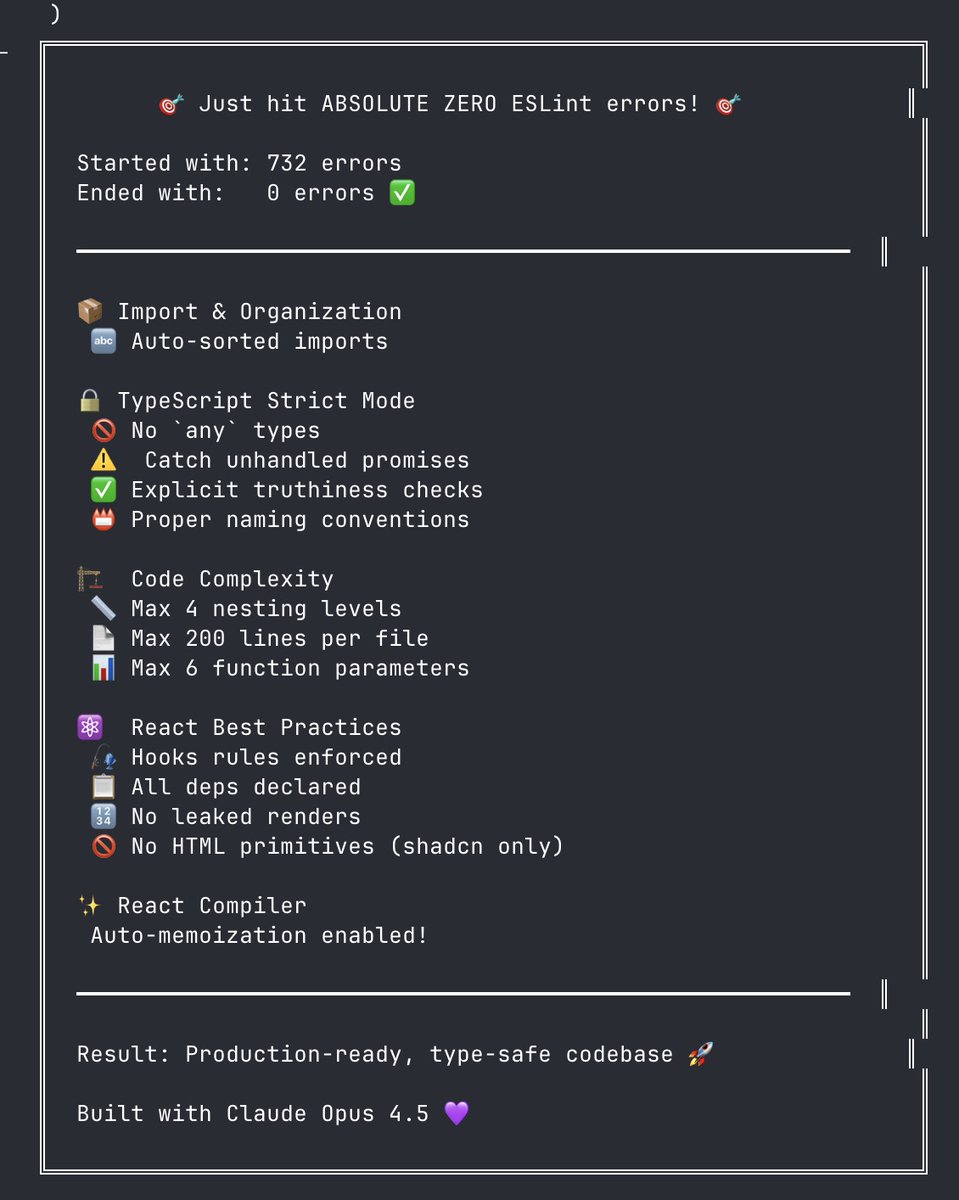 ESLint rules screenshot