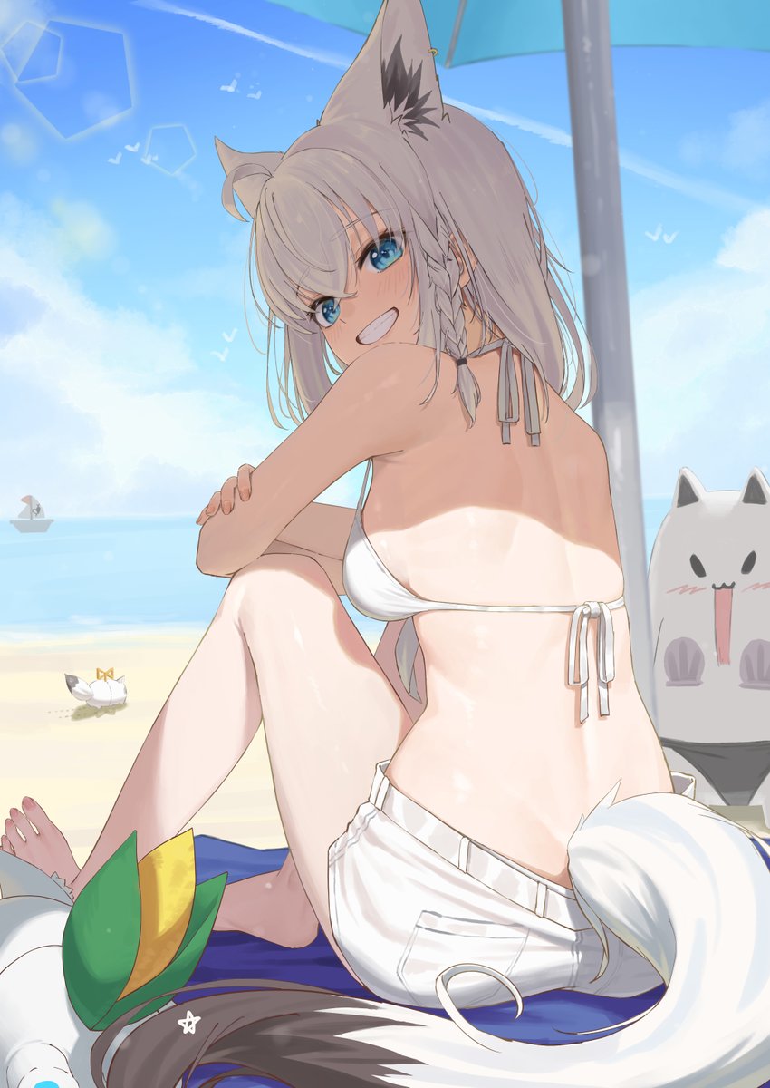 bangom_'s tweet image. #絵フブキ
キツネも日焼け止め塗るのかな…？