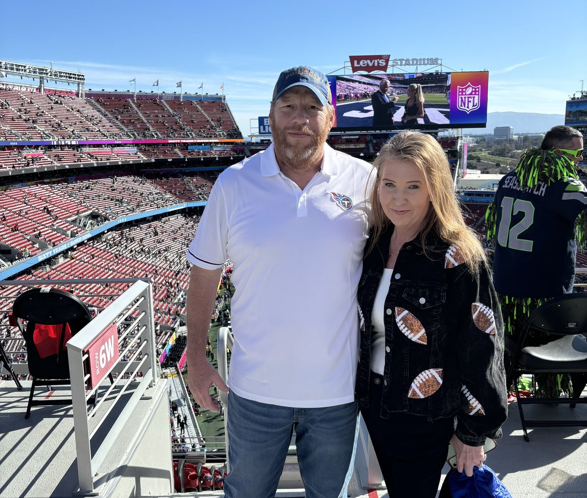 .<a href="/pagefootball/">Page Patriots Football</a> HC Charles Rathbone, the <a href="/Titans/">Tennessee Titans</a> High School Coach of the Year, and his wife Regina at #SuperBowlLX.