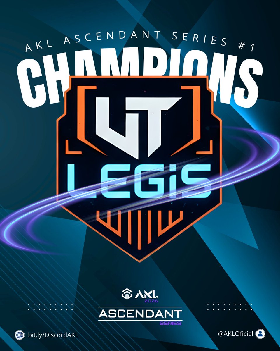 UTLegis é a primeira campeã do Ascendant Series.

[Zahard, ckiller, Frodo O Focado, bz, FrostTheCreator]

Campeões do Ascendant Series #1 e já entram na história da AKL.

Fica ligado: os próximos cups e anúncios saem primeiro aqui.
Acompanha as redes da AKL e não perde o próximo.