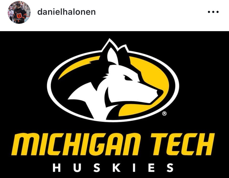 CollegePuckNXT's tweet photo. ‼️🚨BREAKING🚨‼️

The Michigan Tech Huskies have received a commitment from Daniel Halonen!
🐺⚫️🟡

The ‘07 born Forward from Delano, MN has 58 points in 23 GP during the 2025-26 season for Delano HS @TigrHockey https://t.co/2PGgbZEMA2