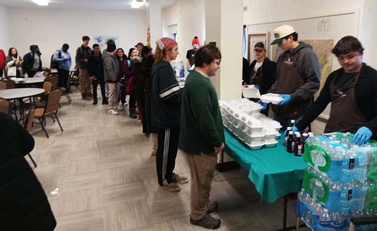 <a href="/WesternMichU/">Western Michigan University</a> students celebrate the first anniversary of <a href="/FeedingBroncos/">FeedingBroncos</a> on Thursday, February 5th, at their Kanley Chapel meal site. A total of 5,424 meals were served during our first year of operation. Go Broncos!