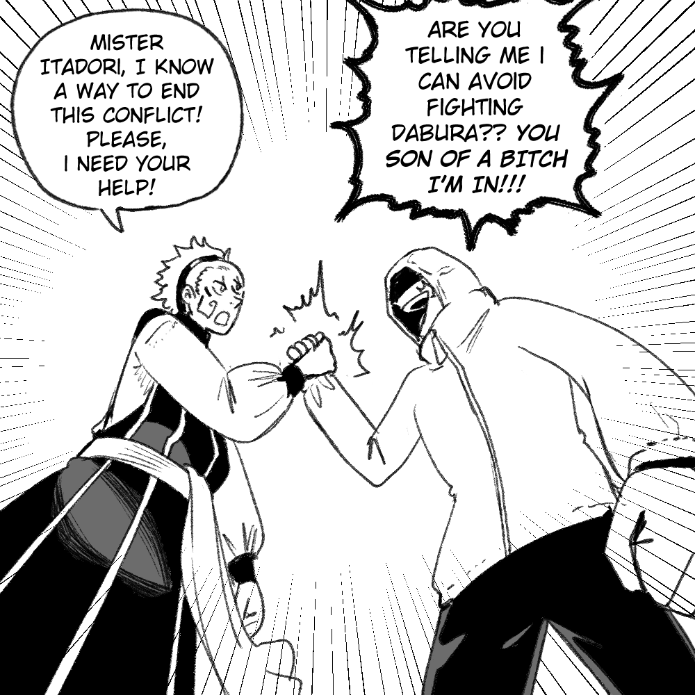 Maru teaming up with Yuji to save the day