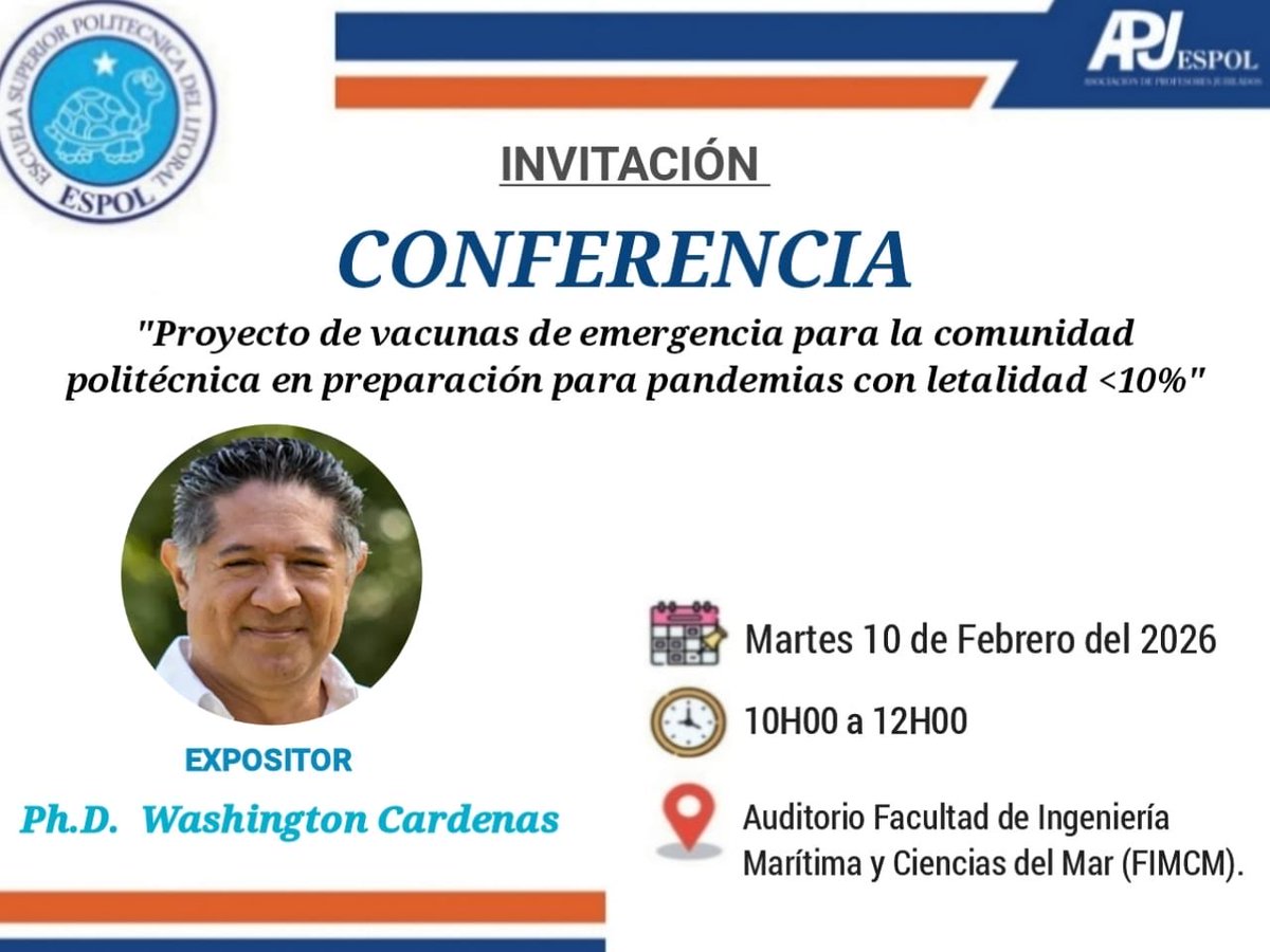 ESPOL, FIMCM, APJESPOL los invitan estimados amigos.