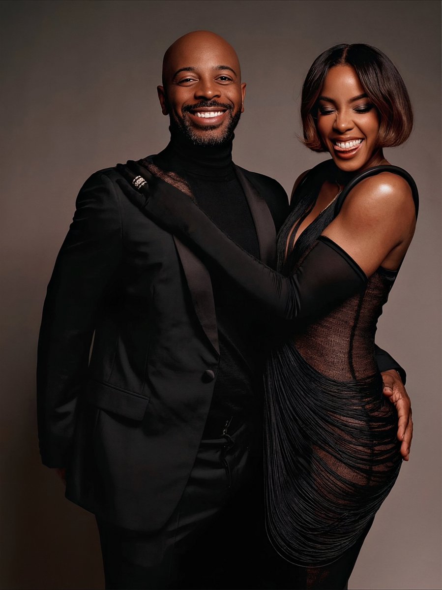 Kelly Rowland and her husband, Tim Weatherspoon share new photo Via IG. 🖤📸