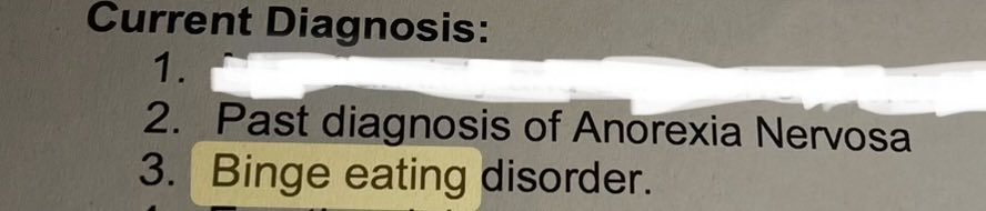 tkcalss's tweet photo. @serendipityspo they also did this to me a while back. at my first appt with a new psych he got rid of my AN diagnosis &amp; gave me BED. i expressed how i felt towards this diagnosis &amp; he got rid of it immediately (which is questionable) , please tell them your concerns ! https://t.co/OvwWnpEm4X