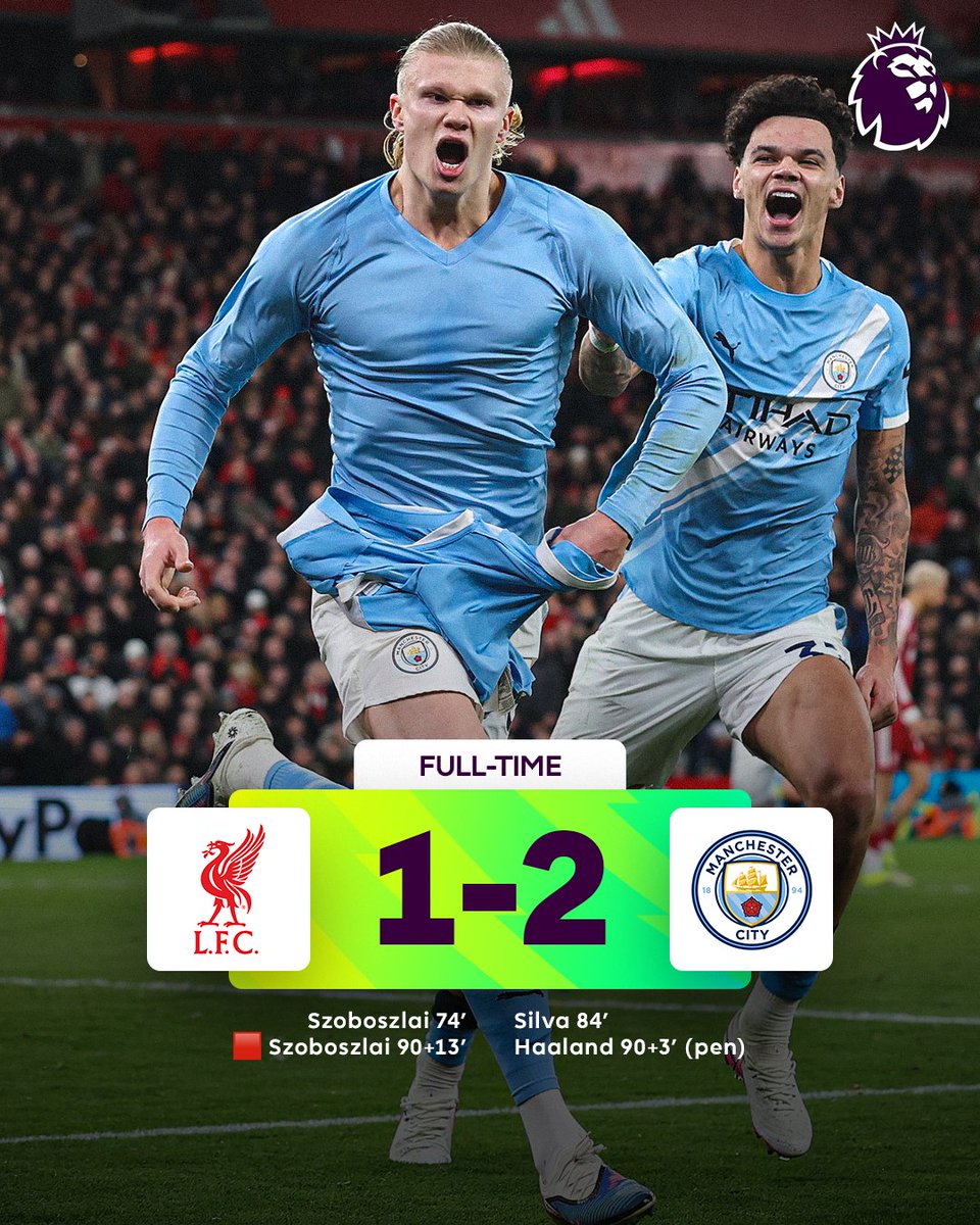 This is so painful. 😢😢  Liverpool went ahead with a brilliant Szoboszlai free-kick, then everything fell apart. Red card, late pressure, and Man City punished it.
Liverpool 1: 2 Man City
#LIVMCI