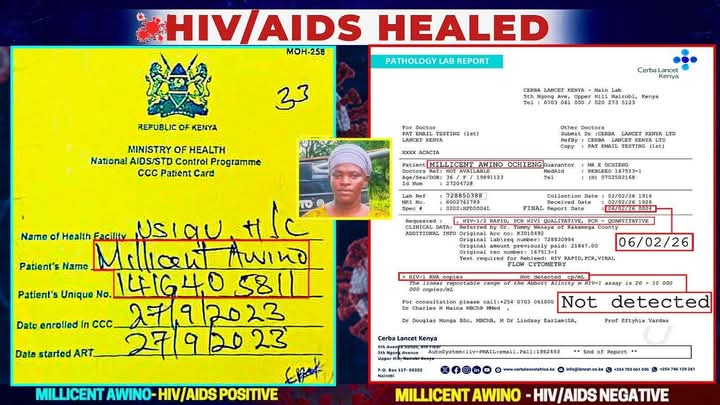 MillicentNdubi's tweet photo. @Kiptoo_Ray1 @OgoweVictor #HIVHealedMustWatch 

Massive Annointing of THE BLOOD OF JESUS CHRIST HAS DELETED H.I.V AIDS AT ONE SINGLE DECREE BY THE TWO MOST MEGA PROPHETS OF JEHOVAH YAHWEH https://t.co/pJKvJCpiae