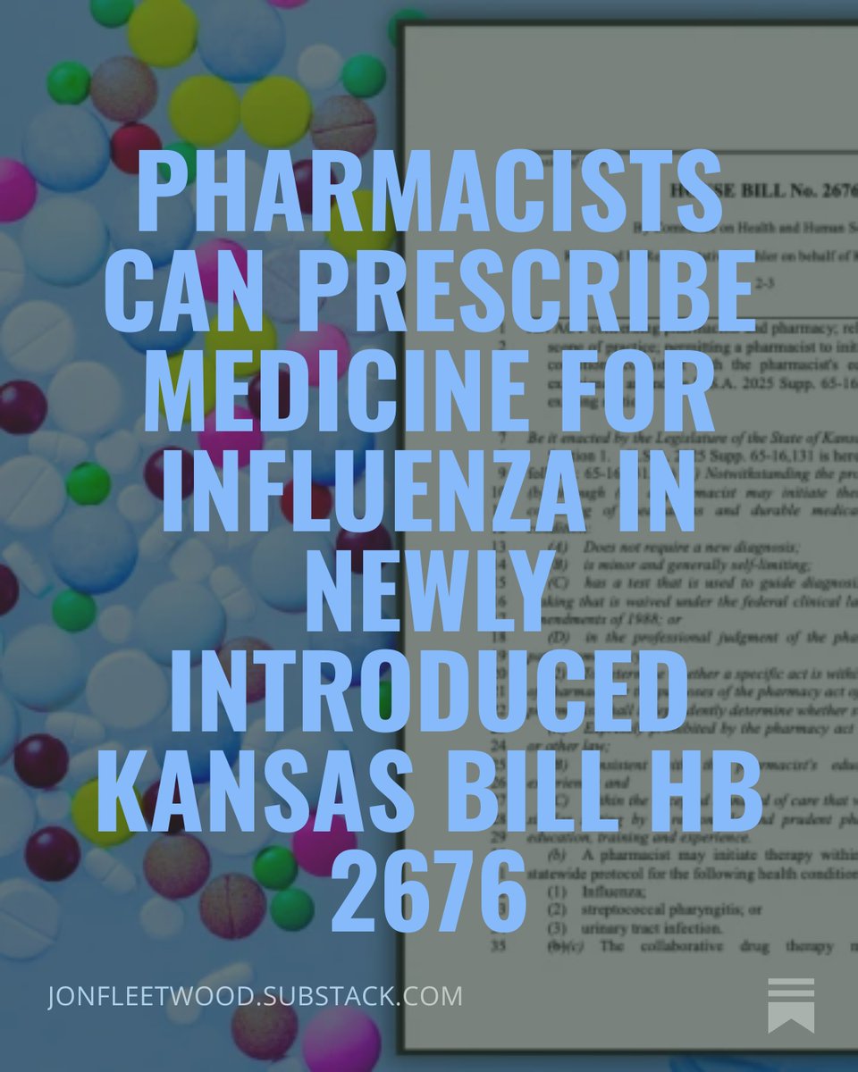 Pharmacists Can Prescribe Medicine for Influenza in Newly Introduced Kansas Bill HB 2676

State legislation lets non-physicians practice medicine, as Trump signs into federal law $5.5 billion for next pandemic.

<a href="/MaryBowdenMD/">Mary Talley Bowden MD</a> <a href="/ChildrensHD/">Children’s Health Defense</a> <a href="/SecKennedy/">Secretary Kennedy</a> <a href="/P_McCulloughMD/">Peter A. McCullough, MD, MPH®</a> <a href="/jathorpmfm/">James Thorp MD</a>