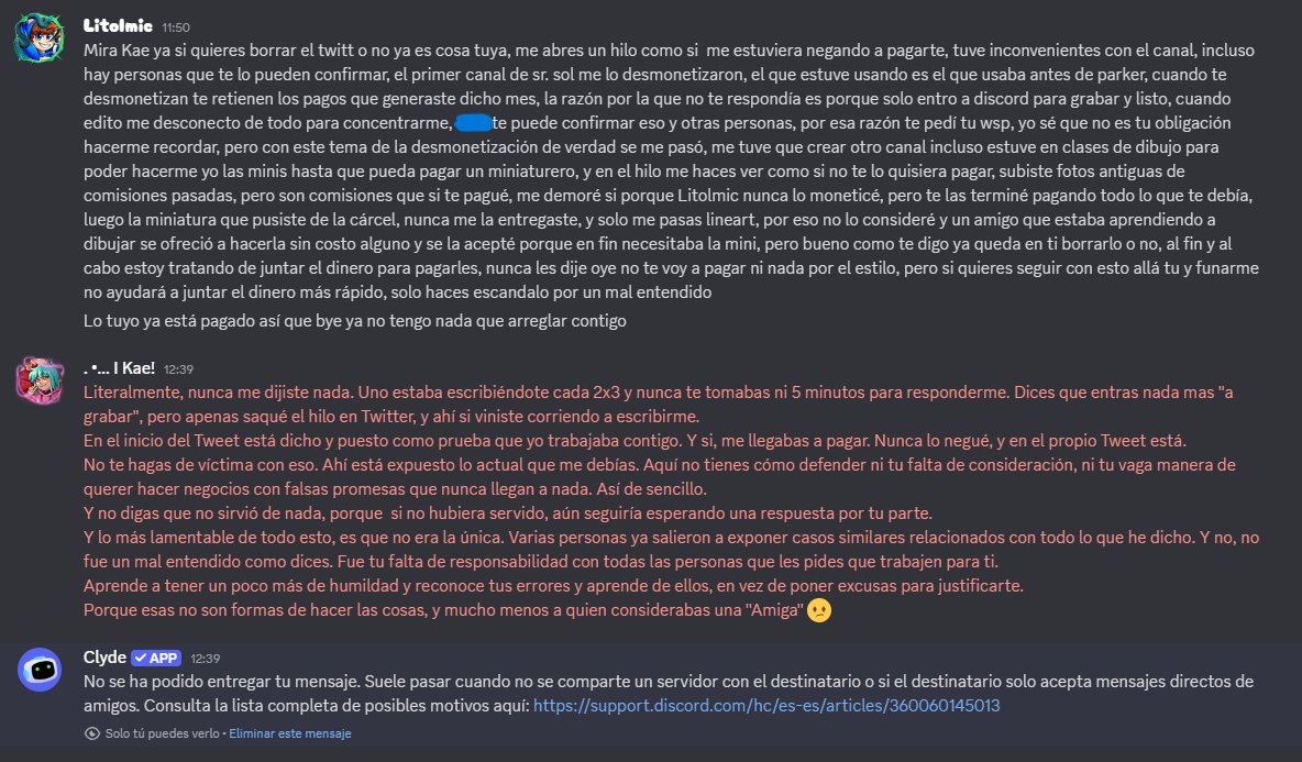 hola, Litol. No puedo creer que me dé cuenta de la clase de persona que puedes llegar a ser y cómo te viste atrapado con todos mis argumentos. Pudiste simplemente asumir las cosas y rectificarlo, pero decidiste la vía fácil: Victimizarte y bloquearme (+)