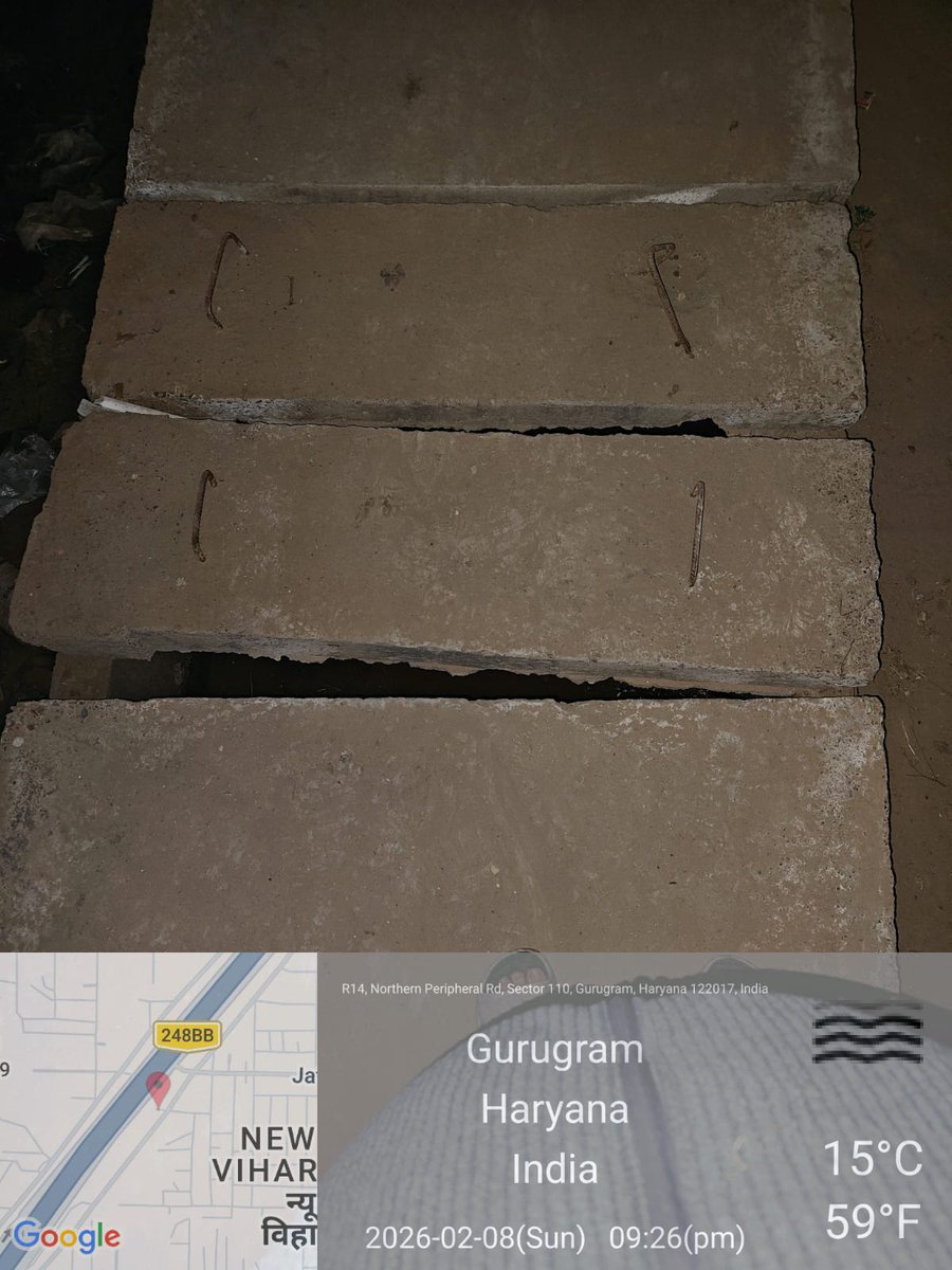 Seema_lawyer's tweet photo. Dear @MunCorpGurugram & @OfficialGMDA, loving the urban adventure course your "footpaths" offer—tripping over craters is the new cardio! When do we get the Olympic-level obstacles upgraded? #GurugramFootpaths #BrokenPath #FixTheSidewalks #NewPalamVihar #DwarkaExpressway https://t.co/rFgOTlwIqJ