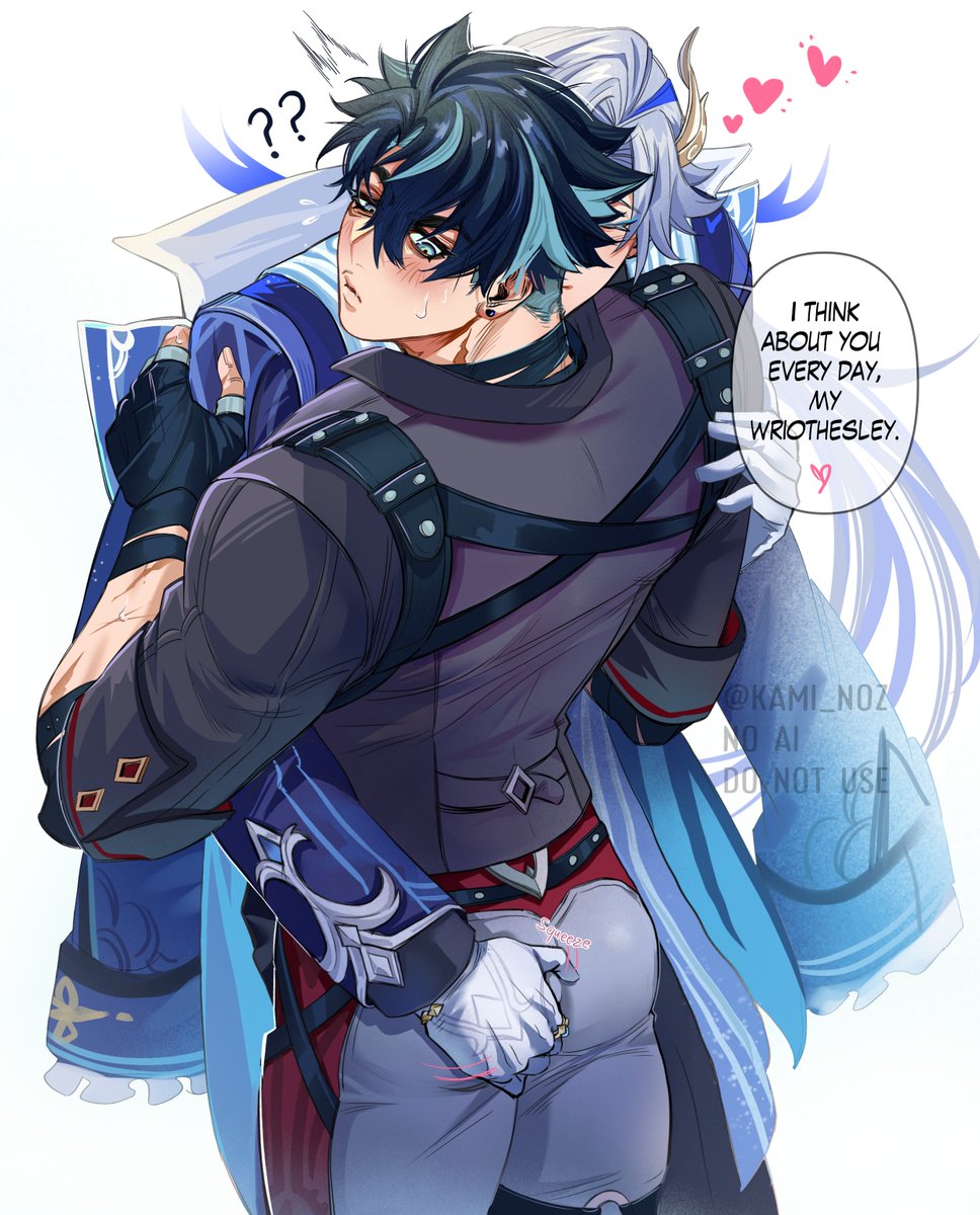 Anyway😤 I just wanted to draw something because they finally went on Lunar New Year holiday together in Liyue... that made me want to bark🥹🐺
#Neuvithesley