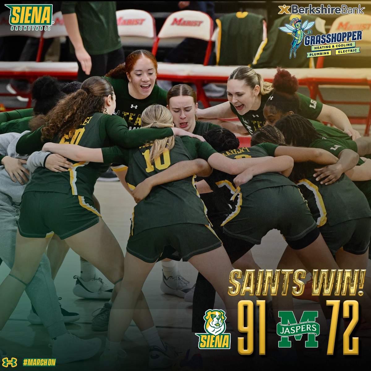Siena_WBB's tweet photo. A Super Sunday indeed 

#MarchOn x #BuiltForSpeed x #RingCharacter x #Family 🤟 https://t.co/HJ7XvclajJ