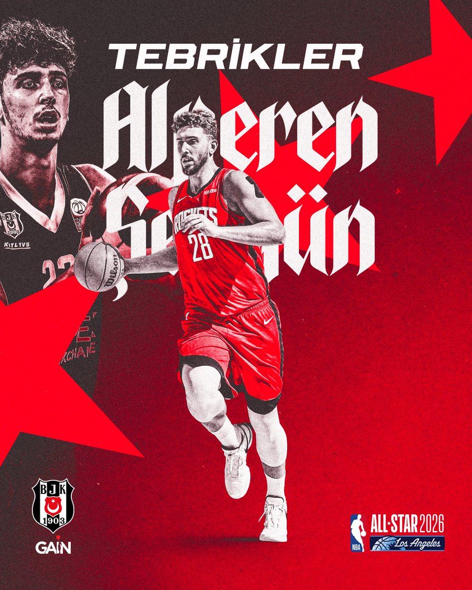 👏🏻 İkinci kez #NBAAllStar seçilme başarısı göstererek bunu başaran ilk Türk basketbolcu olan, milli gururumuz Alperen Şengün’ü tebrik ediyoruz! <a href="/alperennsengun/">Alperen</a>