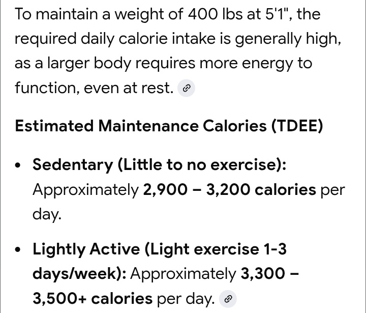 TheOnlyYupYup's tweet image. According to Google, #foodiebeauty is eating between 2,700-3,400 calories/day to maintain a weight of 350lbs &amp;amp; 3,500+ calories if she's 400lbs. Unless she significantly reduces her calorie intake, (under 2k calories) then she won't lose any weight. 
#gorlworld #lolcow