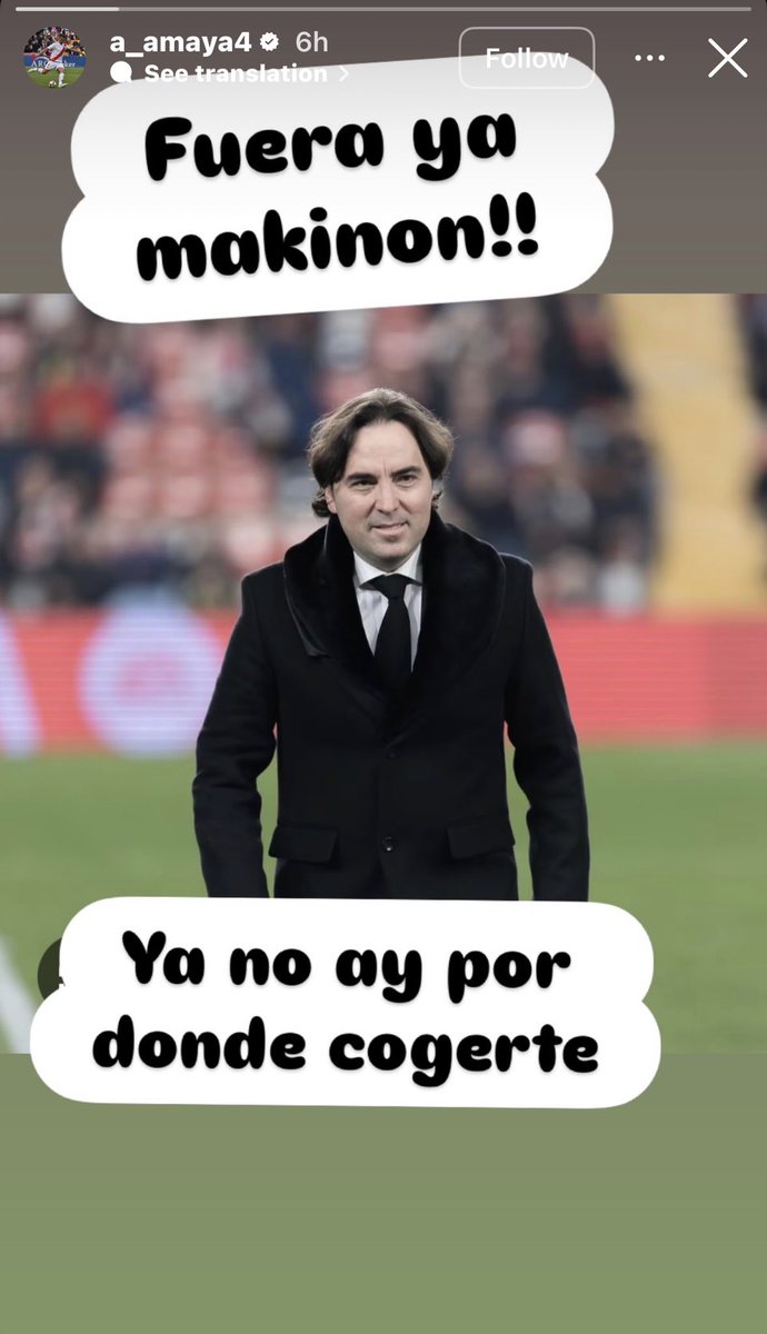 “Fuera ya, makinón”

🤬😤 Amaya, exjugador del Rayo Vallecano, no se corta ni un pelo contra Presa.

📲 Vía ‘a_amaya4’ (Instagram)