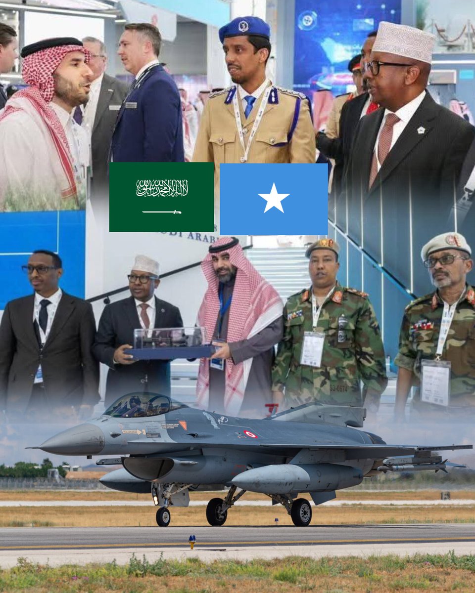 🚨| 𝗕𝗥𝗘𝗔𝗞𝗜𝗡𝗚:
Somalia and Saudi Arabia sign a Strategic agreement strengthens Somalia’s defense marking a major boost for Somalia’s military. 

Under the agreement saudi moves to buy for Somalia  fighter jets, and armored vehicles, strengthening its defense capabilities