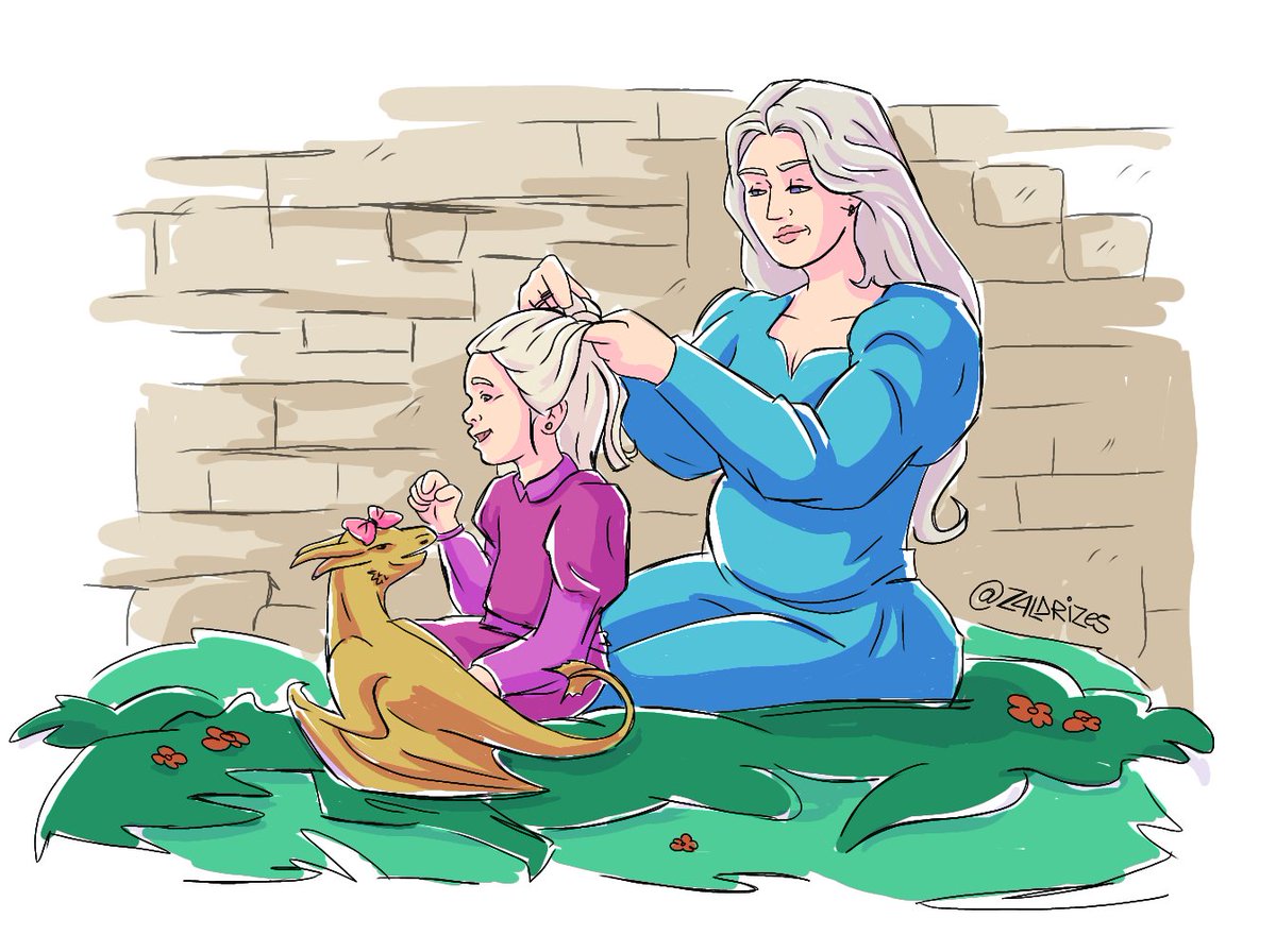 quick sketch of Aemma and young Rhaenyra hanging out ☀️

It's been so long since I last drew that my finger seems to have forgotten how😂

#hotd #houseofthedragon #fireandblood #rhaenyratargaryen #aemmaarryn #syrax #fanart