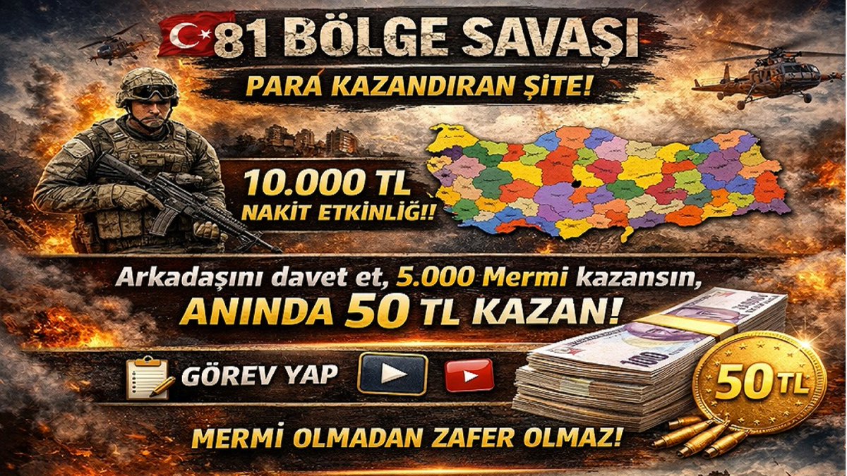 nedregpt.com/register.php?r…

Refleriniz 5.000 mermi kazansın anında 50 TL kazanıp 200 TL olunca TL veya USDT olarak çekin ödül havuzu 10.000 TL

4 gün videoları izleyerek 5.000 mermi kazanılıyor çok basit