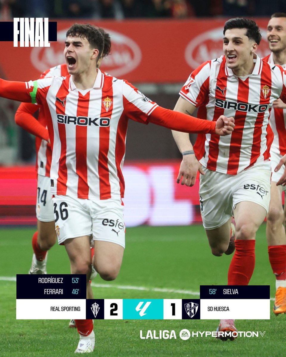 partidazocope's tweet photo. 💥 Final en El Molinón

🆚 @RealSporting 2 - 1 @SDHuesca 
  
✅ El Sporting se coloca a las puertas del play off

📻 #PartidazoCOPE https://t.co/nxNjll9a7v
