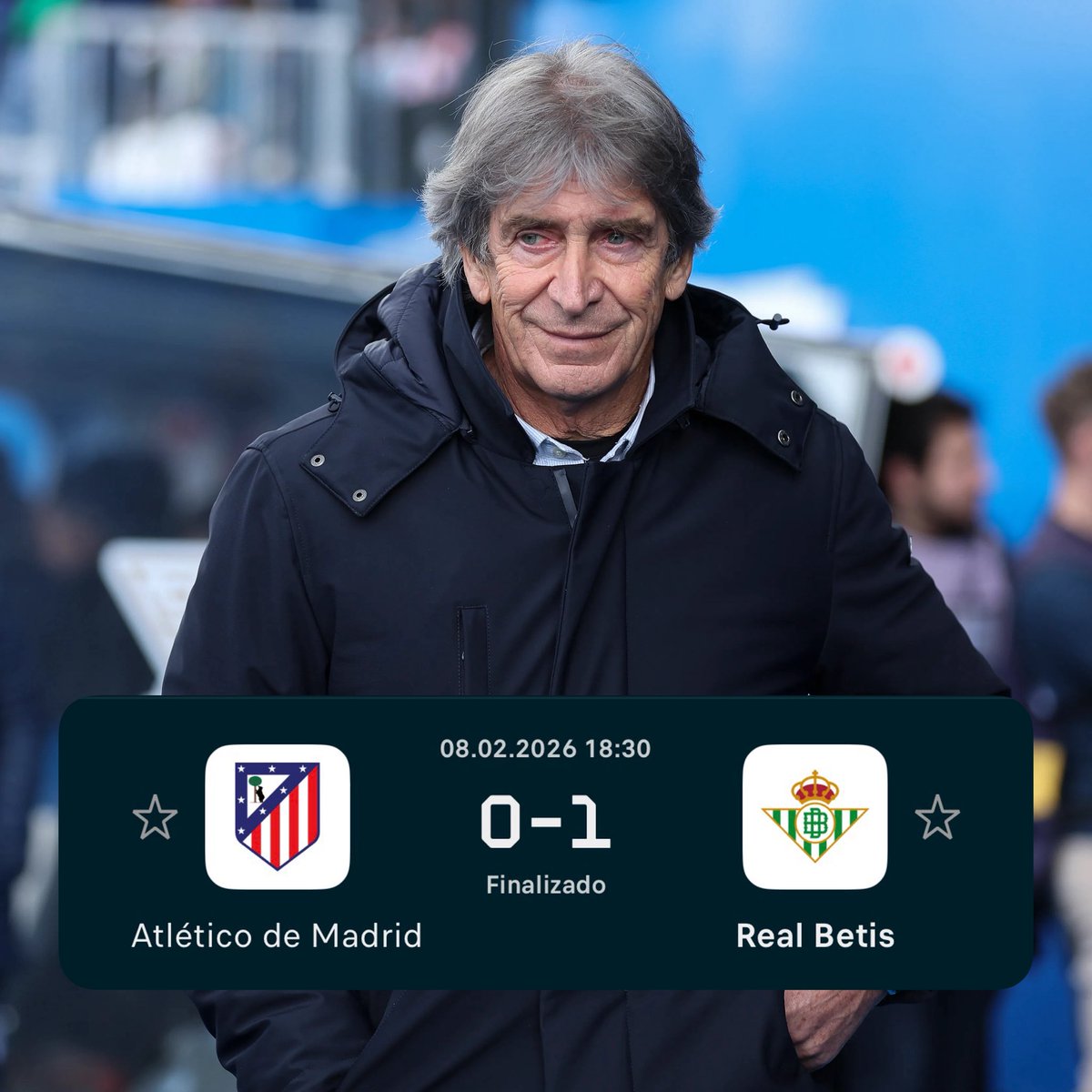 🟢🔥 MANUEL PELLEGRINI LO VUELVE A HACER.

- Le planta a Simeone un 4-5-1 con líneas juntas y le dice: “venga, entra si puedes”.

- Hace daño a la contra. 

- Le pone DOBLE MARCA a Lookman y lo seca.

- Activa a sus futbolistas defensivamente. Ganaron casi todos los DUELOS.

-