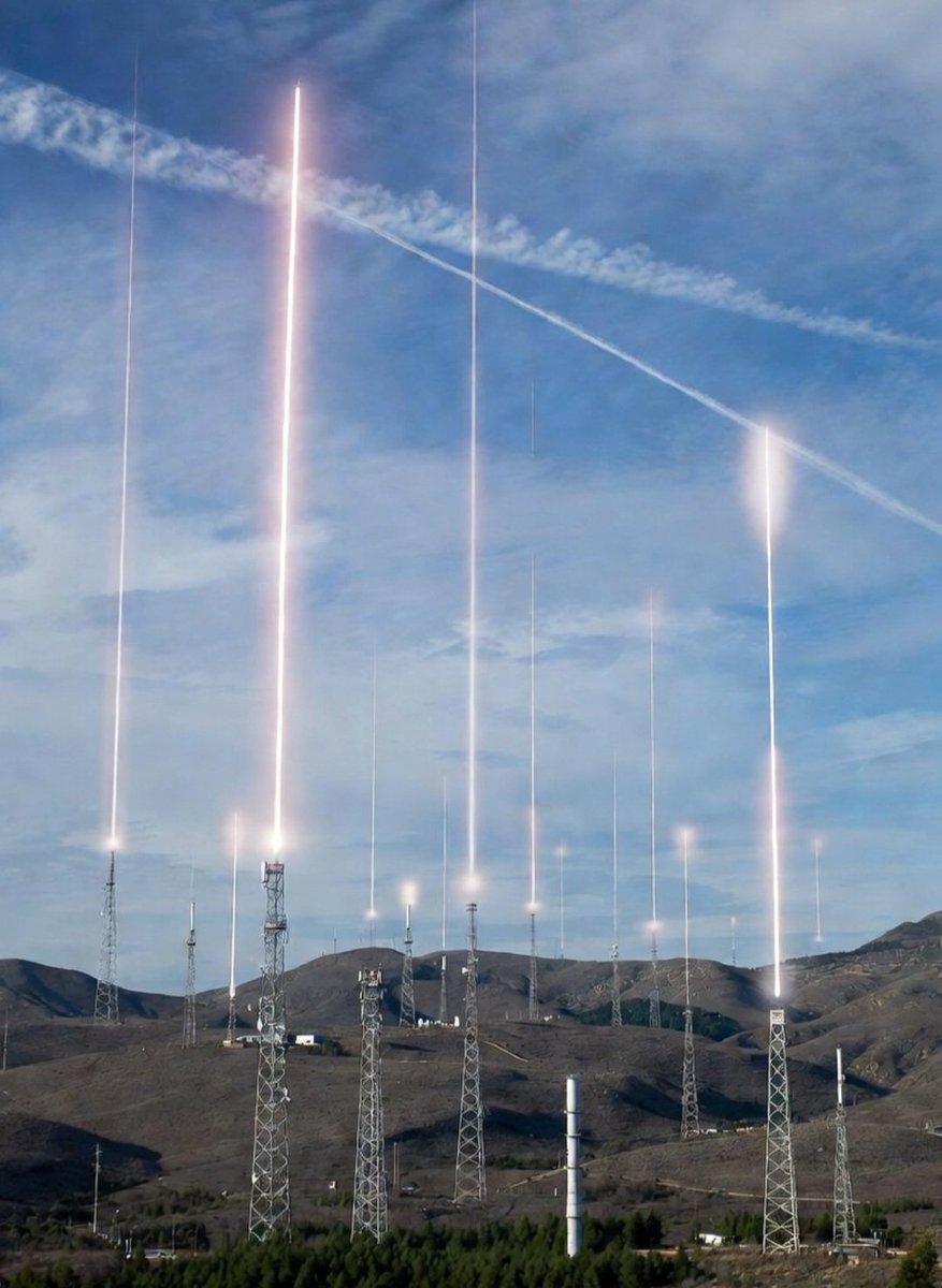 b_gimpl1234's tweet image. Aerosols in the sky are needed as a medium for ground based antennas and satellites to better communicate, use DEWs/lasers, ionize plasma, change the weather, transmit more frequencies etc.- "Chemtrails are the medium, directed energy is the method"