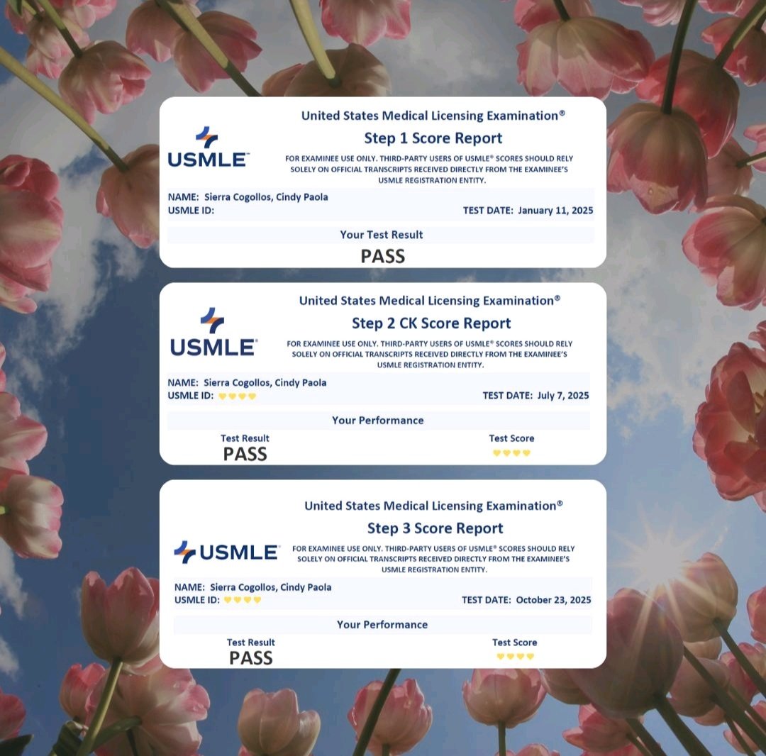 dracindysierra's tweet image. I wanna share my journey on this corner of the internet, who knows, maybe It can inspire someone. Thank you God 🙏🏻
01.11.2025: Step 1 ✅️
07.07.2025: Step 2 ✅️
08.04.2025: OET ✅️
09.16.2025: ECGMF ✅️
27.10.2025: Step 3 ✅️

Don't give up: KEEP GOING 💪🏻