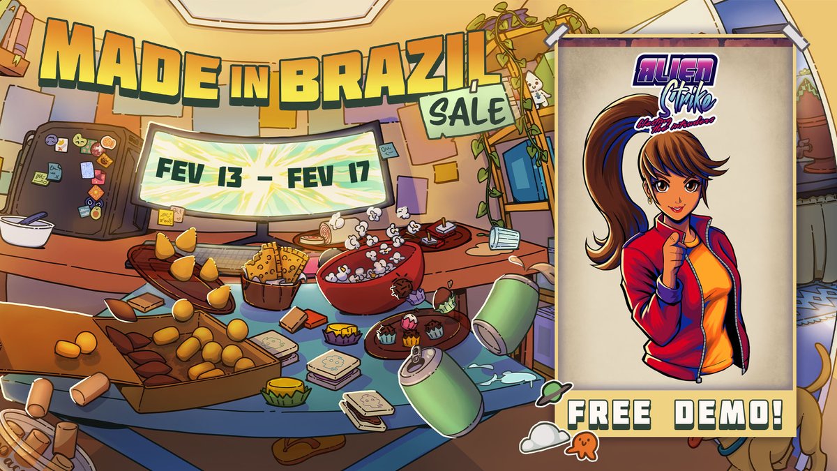Estaremos participando do Made in Brazil 2026 com nossa demo!
Venha eliminar uns aliens e nos dar feedbacks!
<a href="/madeinbrsale/">BRIndies #MadeinBrazilSale</a>
#indiebr #nuntiusgames #indiegames