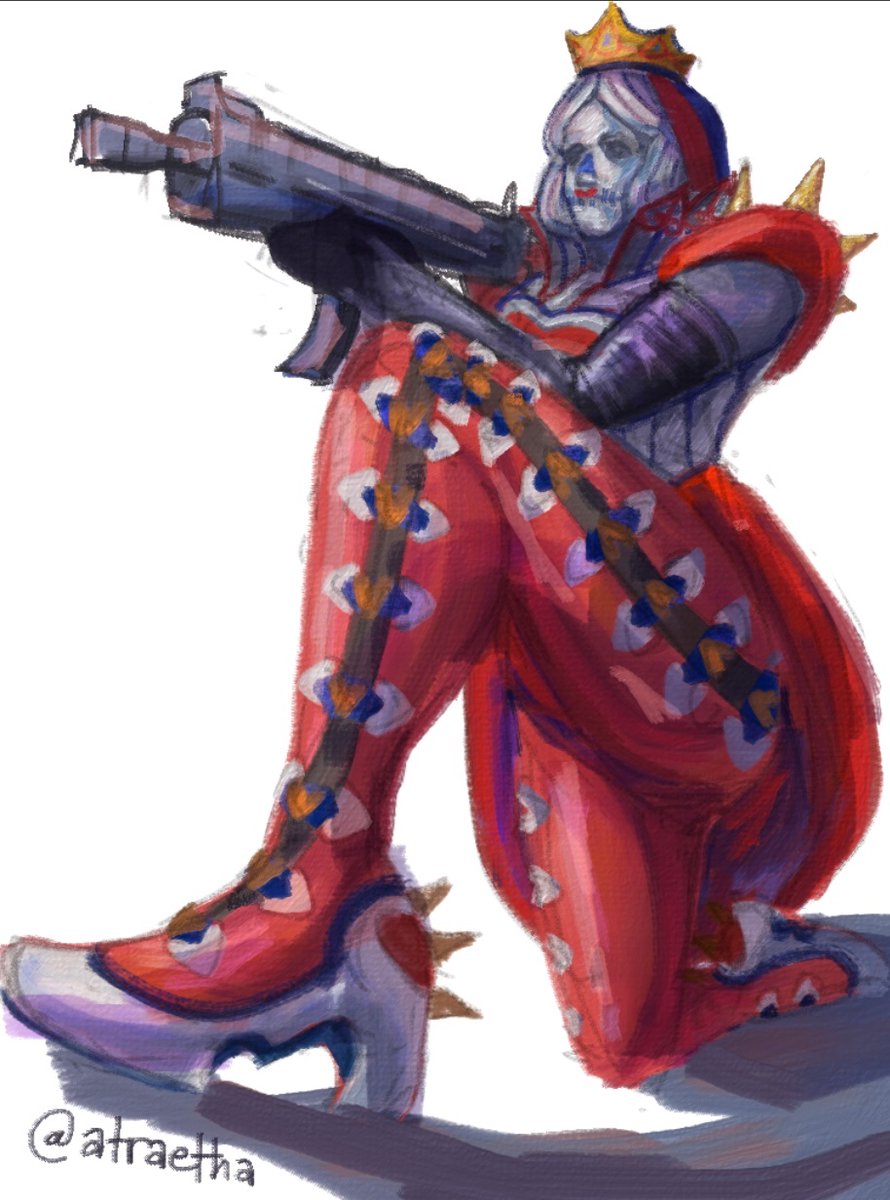 atraetha's tweet photo. i think i enjoy whatever messiness this is (tactical ar and queen of hearts my beloved)

#fortniteart #fortnite #art https://t.co/4xkMmGmLvm