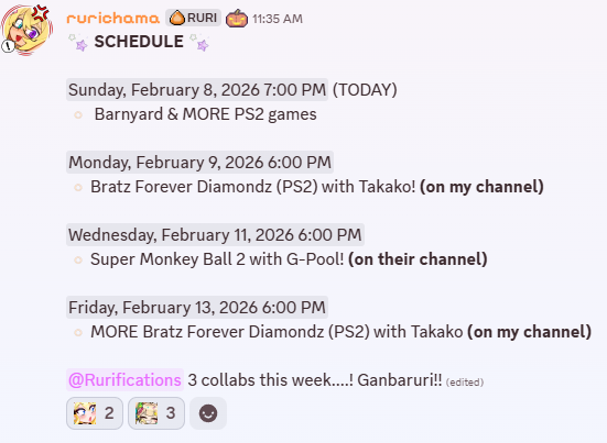 trickorsweets's tweet photo. (times in PT) rurischedule!! lot's of collabs this week, i'm excited! https://t.co/ojSCubWqz1
