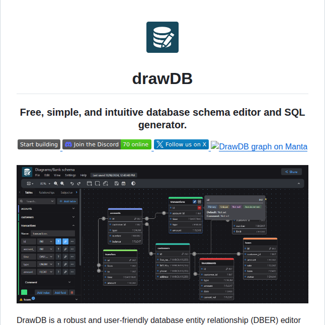 Database schema editor and SQL generator in the browser

github.com/drawdb-io/draw…