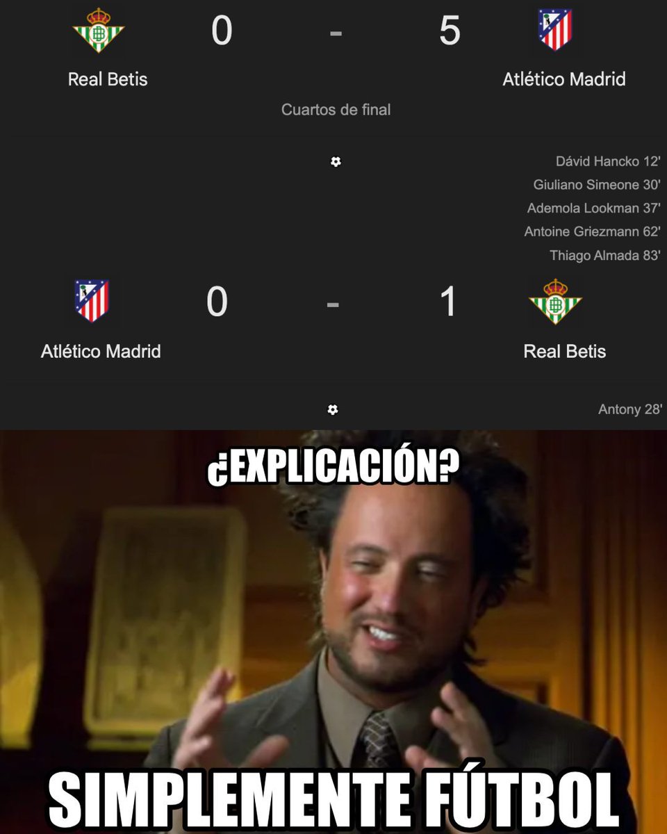 Esto pasó en la misma semana. 

¿Explicación? FÚTBOL, NO TRATES DE ENTENDERLO.