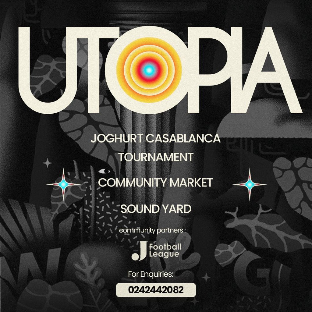 CampusHypeCrew's tweet photo. Experience the Joghurt Casablanca Tournament, Community Market & Sound Yard โ all in one space.
๐ 28th February 2026 | Brunei Sports Complex, KNUST
Vendors & creatives, limited slots available.
๐ 024 244 2082 | https://t.co/7p2ic5s0nr
Be part of the experience.
#UTOPIA26 #CampusHypeCrew๐ฌ๐ญ