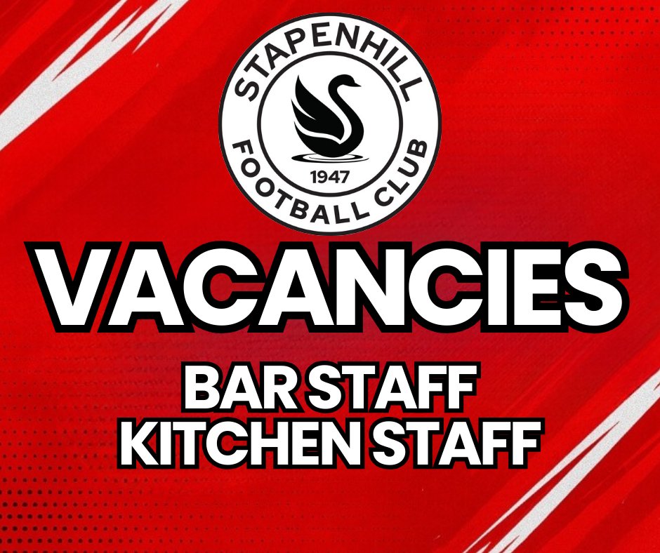 We are looking for Bar Staff And Kitchen Staff to join our team, serving customers within our clubhouse.

For more information on these positions, please send an email to Jim Connell on chairman@stapenhillfc.com