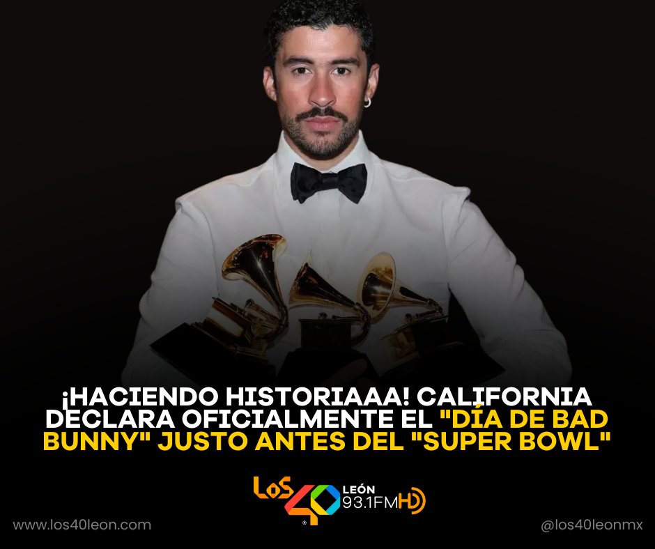 ¡El Conejo Malo no deja de ganar y ahora tiene su propio día oficial! 🐰🇵🇷 #BadBunny acaba de recibir un honor que muy pocos artistas alcanzan, ¡y justo en el fin de semana más importante del deporte! 🏟️🏈

los40leon.com/post/haciendo-…