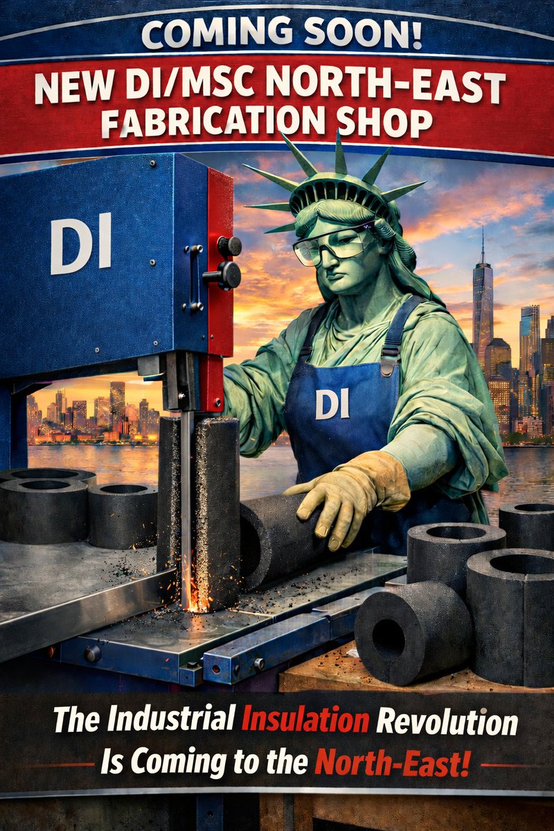 MSCInsulation's tweet photo. The Industrial Insulation Revolution is coming to the North-East!  The new DI/MSC Fabrication Shop is opening soon! https://t.co/NSVnAqiHr7
