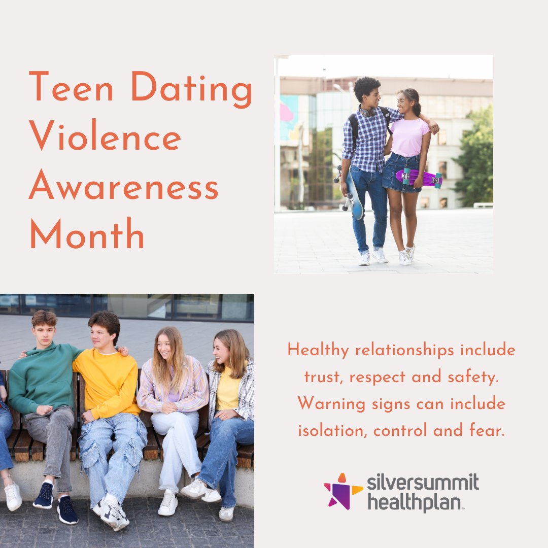 SilverSummitHP's tweet image. February is Teen Dating Violence Awareness Month. Healthy relationships include trust, respect and safety. Warning signs can include isolation, control or fear. Respect is always non-negotiable. Learn more at loveisrespect.org.   

#TDVAM #HealthyRelationships #NevadaTeens