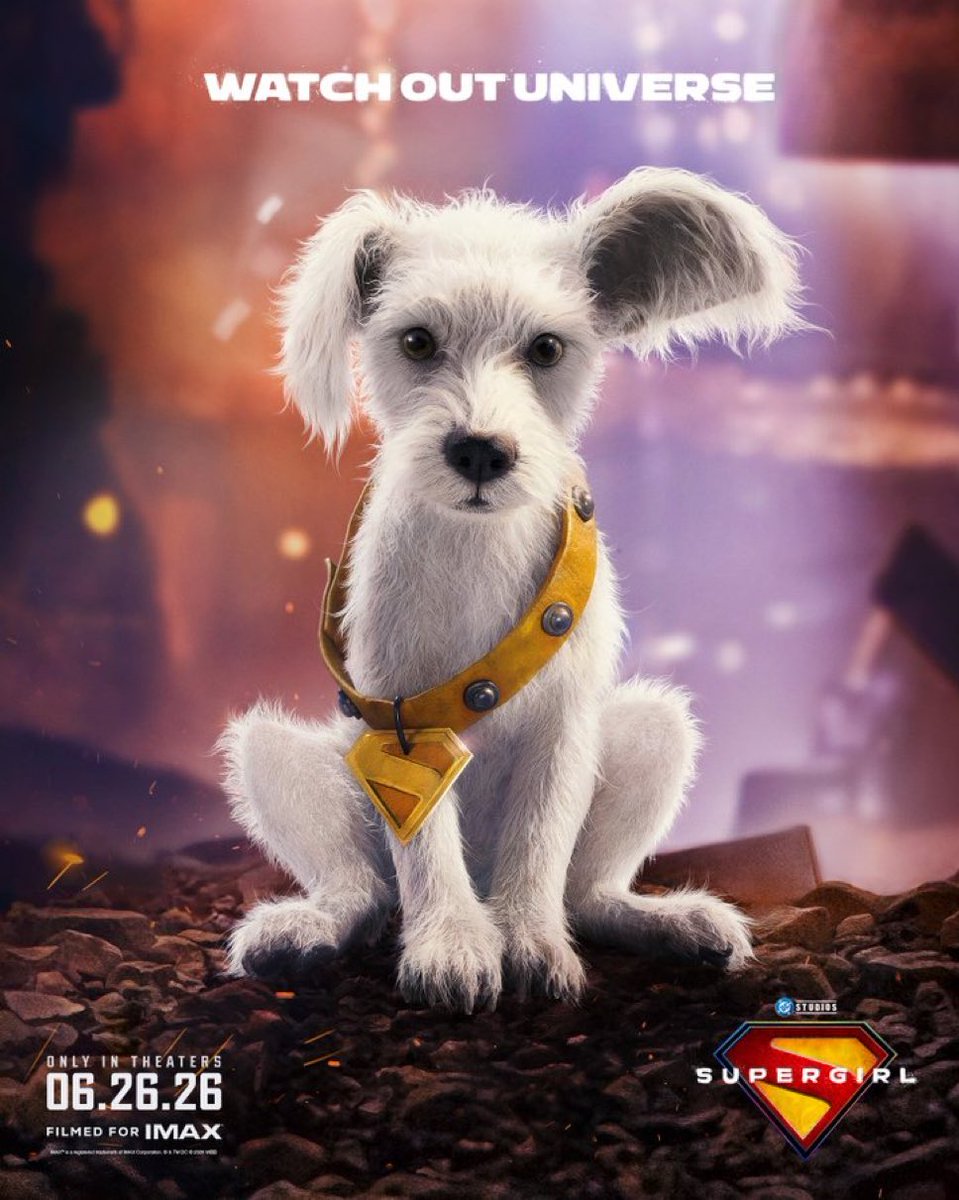 Pôster oficial do Baby Krypto em #Supergirl