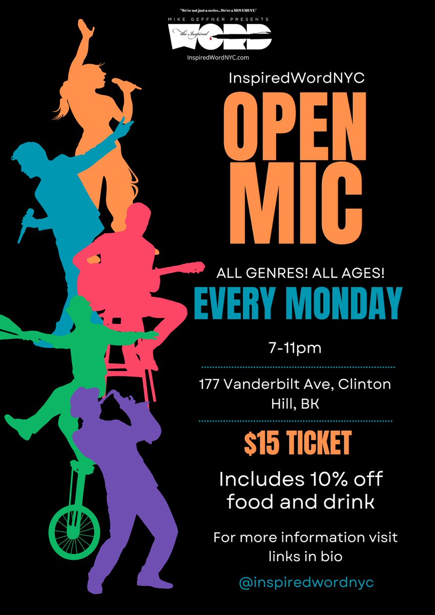 Monday, 7-11pm

Tix/Signup @
mondaybkopenmic.eventbrite.com

#nycopenmic #openmicnyc