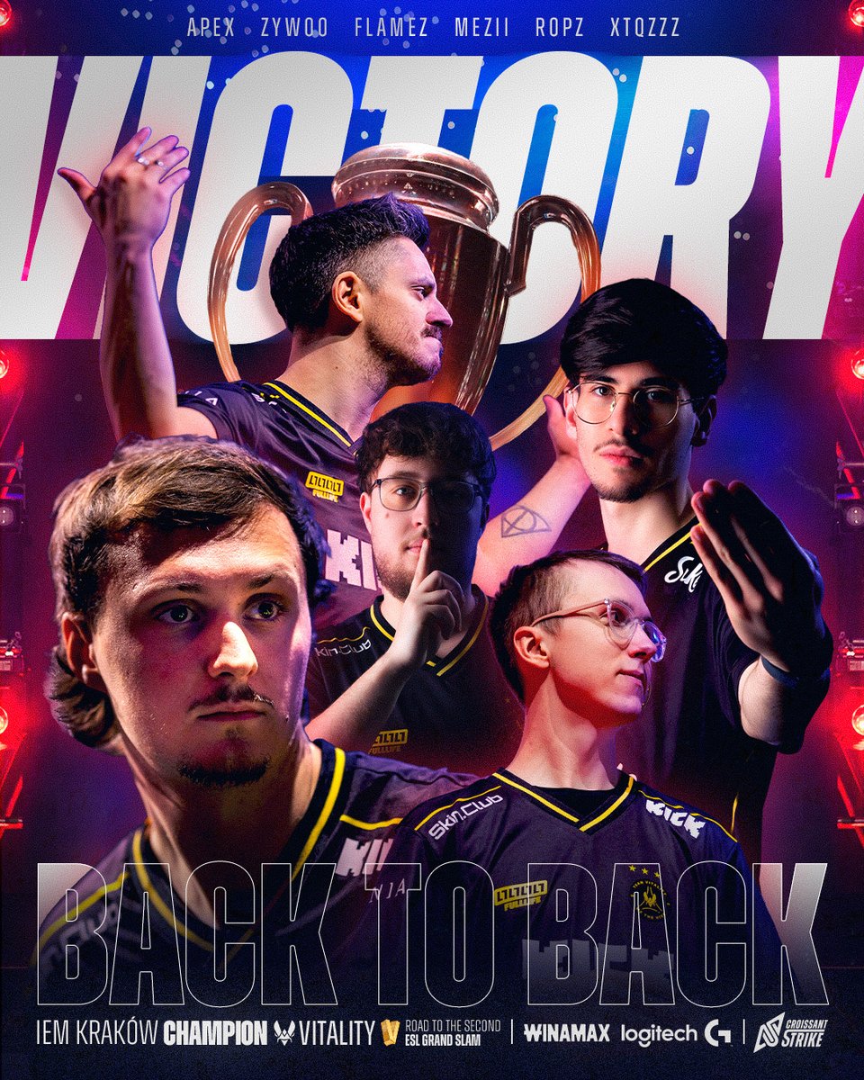 CroissantStrike's tweet image. 🏆 LA 🇪🇺 @TEAMVITALITYCS REMPORTE L'IEM 🇵🇱 KRAKOW 🏆

🥇🇫🇷 @Vitality_apEX 
🥇🇫🇷 @ZywOo
🥇🇪🇪 @ropz
🥇🇬🇧 @kingmezii 
🥇🇮🇱 @flameZcsgo 
🥇🇫🇷 @XTQZZZ (C)

🏆 BACK-TO-BACK 🏆🐝