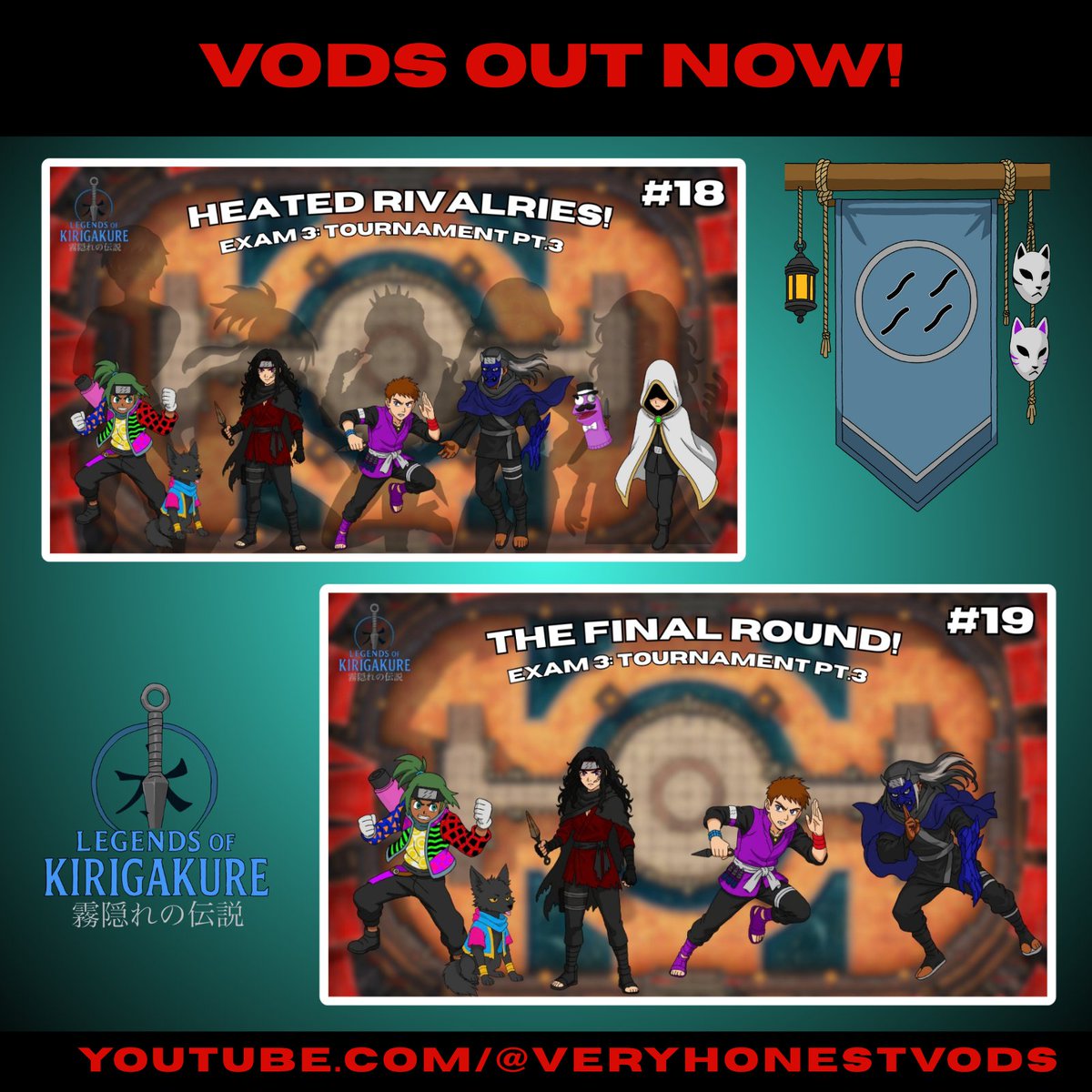 VeryhonestX's tweet photo. Hey everyone! We have posted all of our VODs for The Legends Of Kirigakure Season 1 on https://t.co/KqPjanEsYg ! https://t.co/oI7SE57WMi